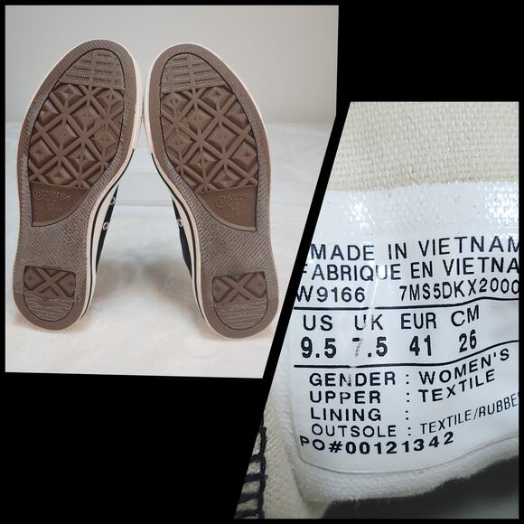 Converse All Star Shoes Womens 9.5 Black White Low Tops Classic Grunge Preppy - Picture 14 of 14